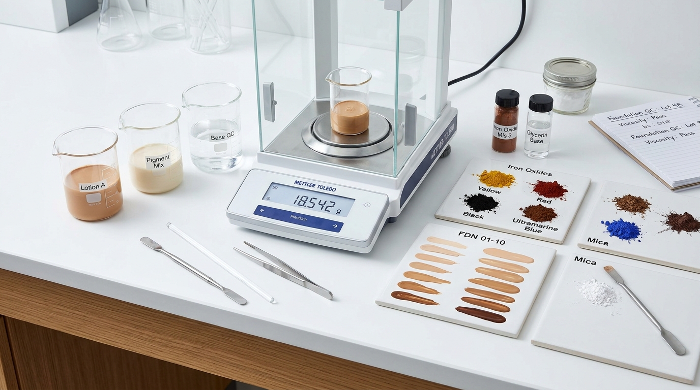 Cosmetic formulation testing laboratory and spectrophotometer