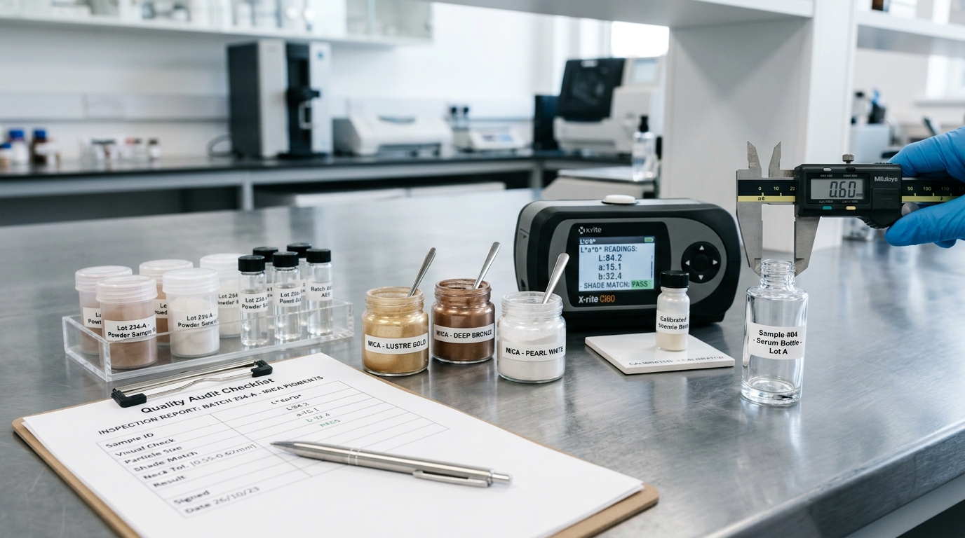 Spectrophotometer and cosmetic quality audit checklist